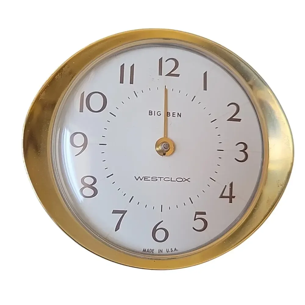 Clock Big Ben Westclox White Face Vintage Alarm Glow in the dark Rehab Project